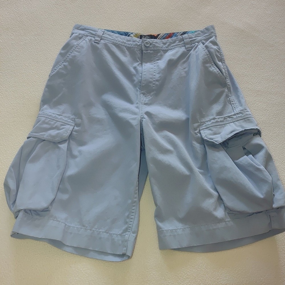 Polo Ralph Lauren Cargo Shorts Youth Boy's Size 20 Flat Front Chinos Blue